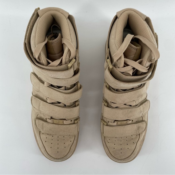 Nike Men’s Billie Eilish Air Force 1 High Top Sneakers Neutral Suede Velcro 9.5 - Picture 2 of 8